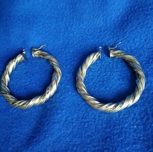 Thick large gold earrings